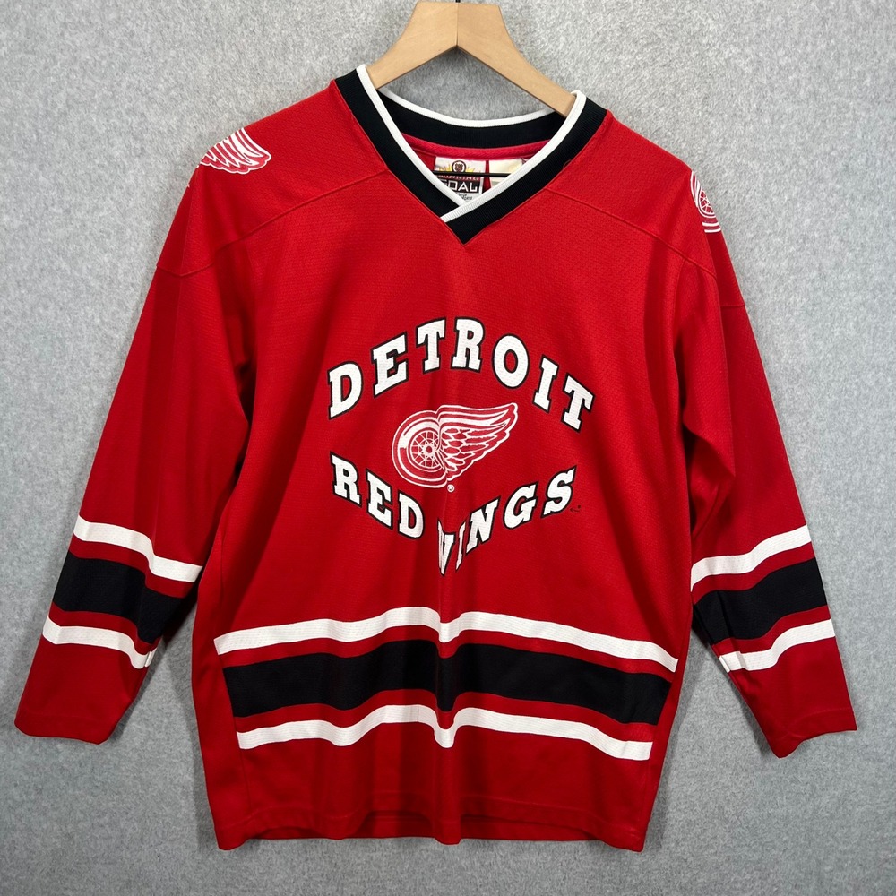 Winning Goal Detroit Red Wings Hockey Jersey Kids XL 18/20 Red Striped Excellent